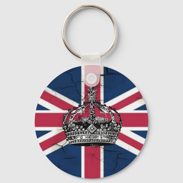 Union Jack Flagga Queen of England Diamond Jubilee Nyckelring (Framsida)