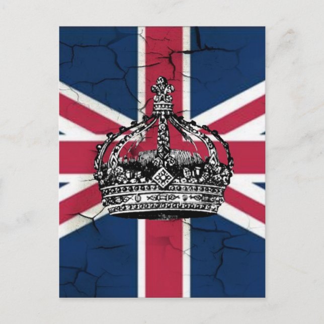 Union Jack Flagga Queen of England Diamond Jubilee Vykort (Framsida)