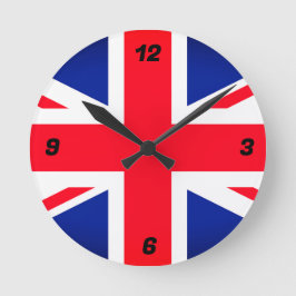 Union Jack Flagga Round Wall Clock Rund Klocka