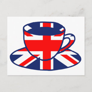 Union Jack flagga tekopp art Vykort