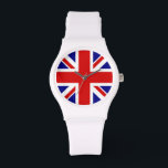 Union Jack Flagga Watch Armbandsur<br><div class="desc">Union Jack Flagga Watch of the UK - United Kingdom,  som är i Storbritannien. Union Jack flagga symboliserar enigheten mellan England,  Skottland och Irland. Färgen på den fackliga jacken flagga är rött,  blått,  vitt. Den här designen finns också på många andra produkter som du kan välja mellan.</div>