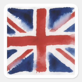 Union jack-flaggbiljett fyrkantigt klistermärke
