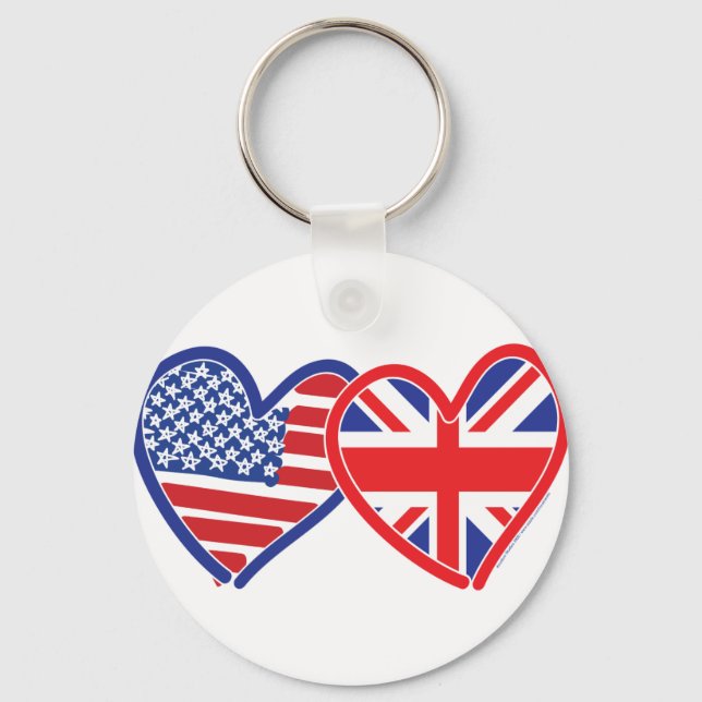 Union Jack Flat USA flagga Nyckelring (Framsida)