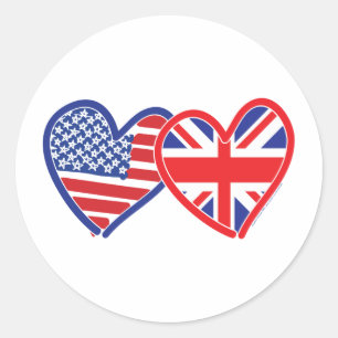 Union Jack Flat USA flagga Runt Klistermärke