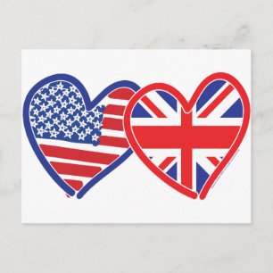 Union Jack Flat USA flagga Vykort