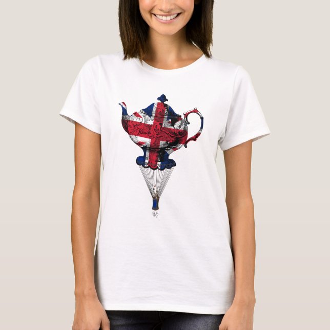 Union Jack Flies Tekanna T Shirt (Framsida)