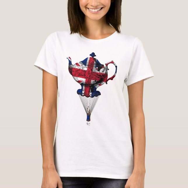 Union Jack Flies Tekanna Tee Shirt (Framsida)