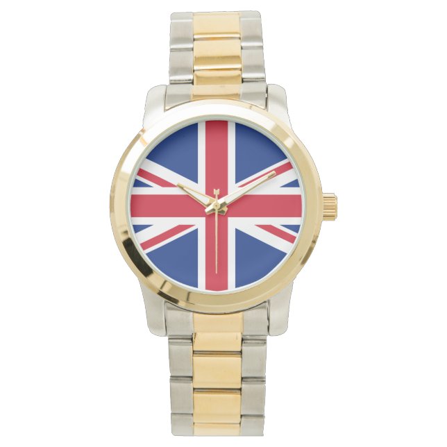 Union Jack Förenade kungariket British Flagga Stor Armbandsur (Framsida)