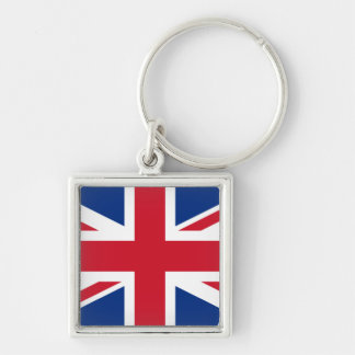 Union Jack Förenade kungariket Fyrkantig Silverfärgad Nyckelring