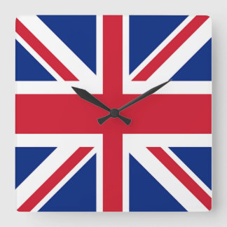 Union Jack - Förenade kungarikets Flagga Fyrkantig Klocka