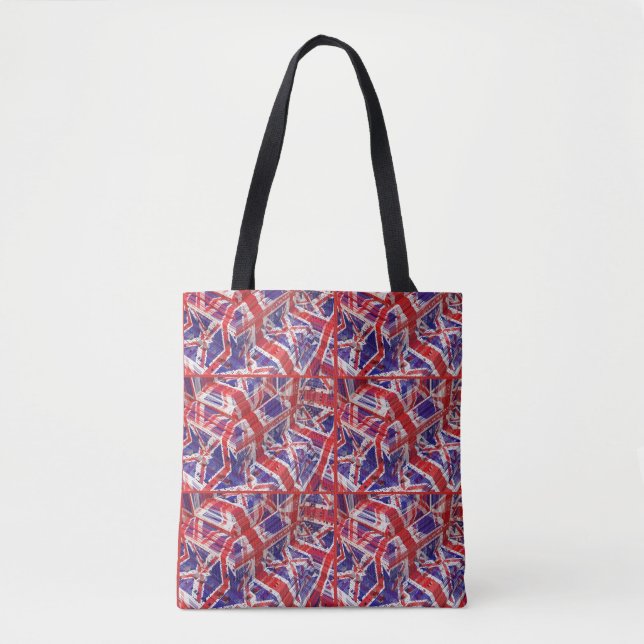 Union Jack Fraktal Shoppingbag Tygkasse (Framsida)