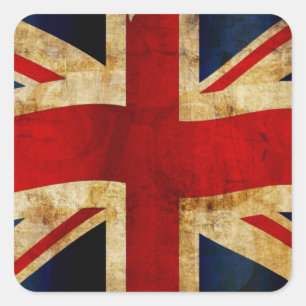 Union Jack Fyrkantig Klistermärke