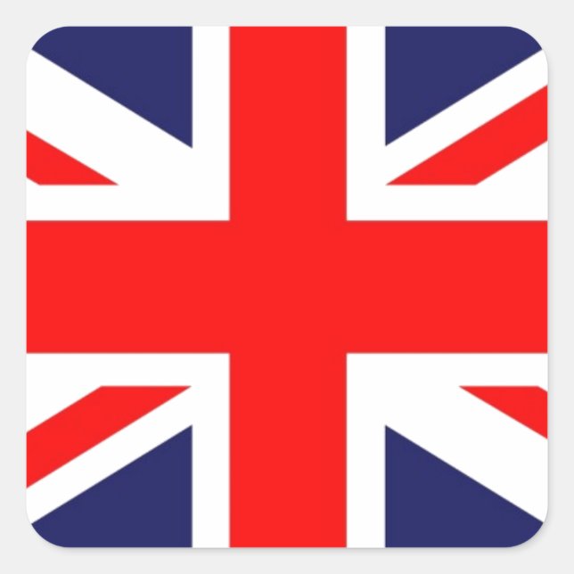 Union Jack Fyrkantigt Klistermärke (Framsida)