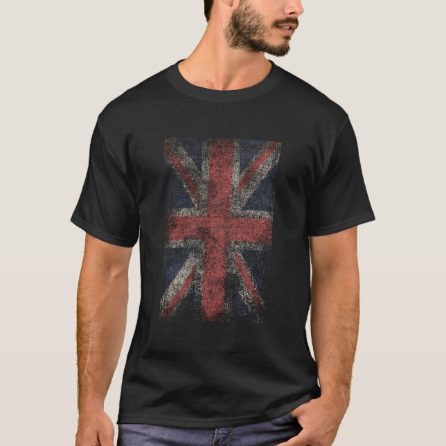 Union Jack Great Britain Distressed National Flag T Shirt (Framsida)