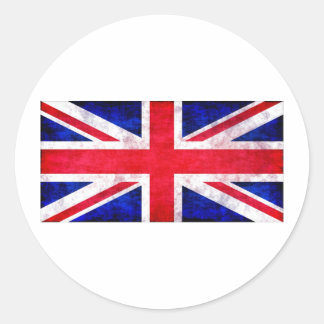 Union Jack grunge t-shirts och presenter Runt Klistermärke