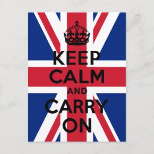 Union Jack Håll lugn och fortsätt Vykort
