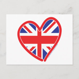 Union Jack Heart Flagga Vykort