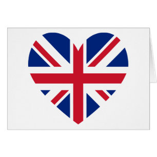Union Jack Heart Shape Hälsningskort