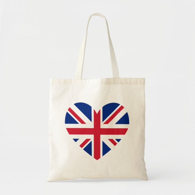 Union Jack Heart Shape Tygkasse (Framsidan)