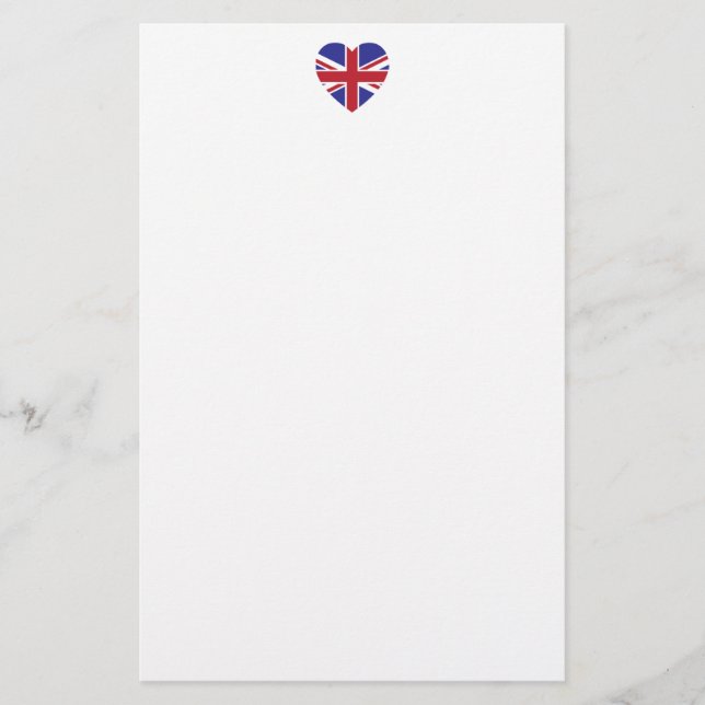Union Jack Heart Stationery Brevpapper (Framsida)