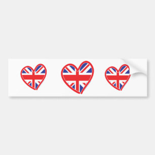 Union Jack Hjärtflagga Bildekal