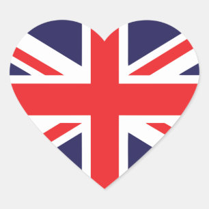 Union Jack Hjärtformat Klistermärke
