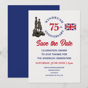 Union Jack i 75:e Spara Datumet