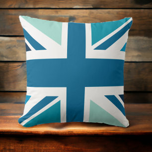 Union Jack - i designerblått Kudde