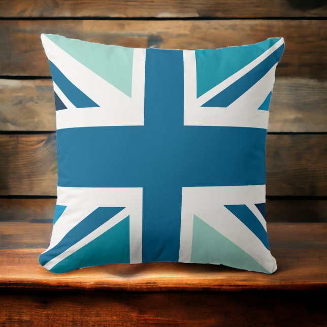 Union Jack - i designerblått Kudde (Skapare uppladdad)