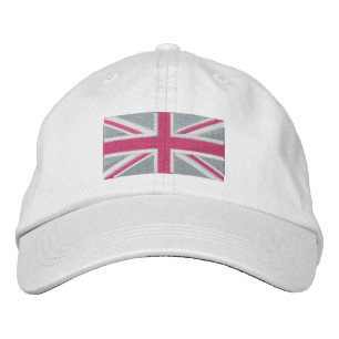 Union Jack ~ in Girly Pinks Broderad Keps