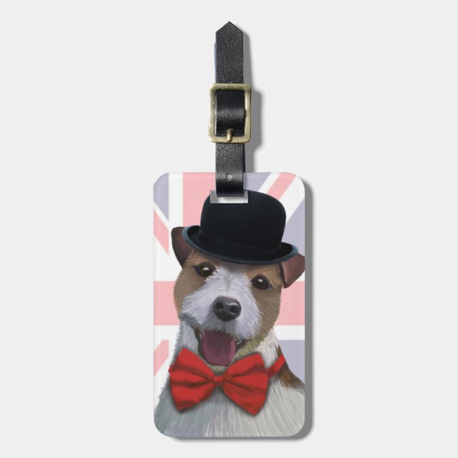 Union Jack Jack Russell Bagagebricka (Vertikal Framsida)