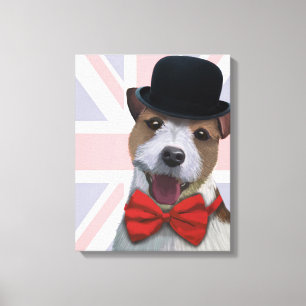 Union Jack Jack Russell Canvastryck