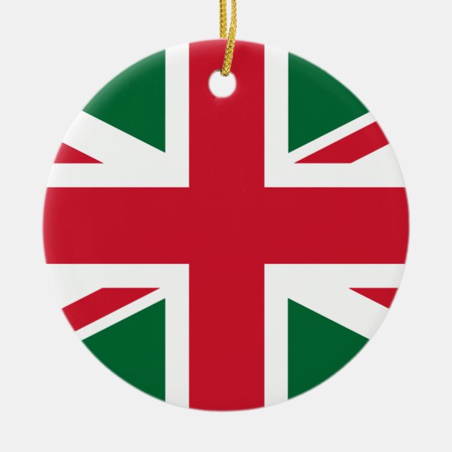 Union Jack Julgransprydnad Keramik (Framsidan)