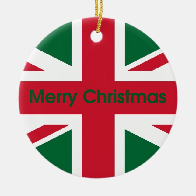 Union Jack Julgransprydnad Keramik (Framsidan)