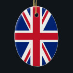 Union Jack Julgransprydnad Keramik<br><div class="desc">Röd,  vit och blå design baserad på Union Jack.</div>