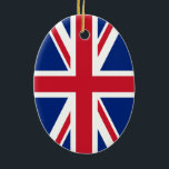 Union Jack Julgransprydnad Keramik<br><div class="desc">Röd,  vit och blå design baserad på Union Jack.</div>