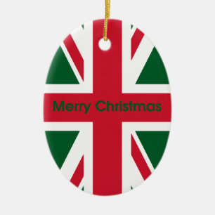 Union Jack Julgransprydnad Keramik