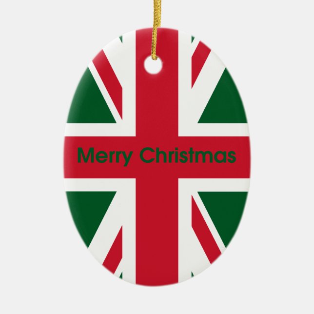 Union Jack Julgransprydnad Keramik (Framsidan)