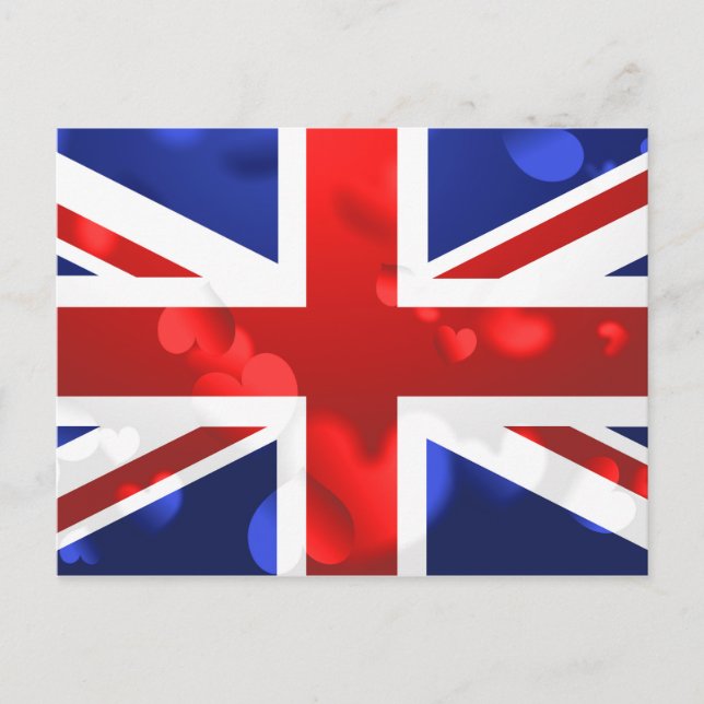 Union Jack Kärlek Vykort (Framsida)