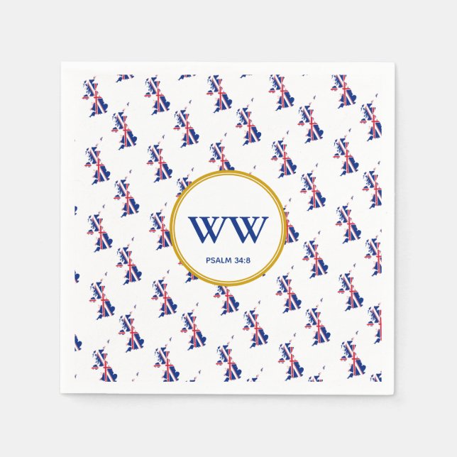 UNION JACK Karta Monogram Scripture Papper Pappersservett (Framsidan)
