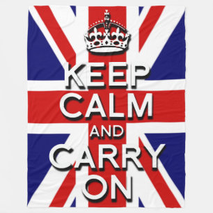Union Jack keep calm och fortsätt Fleecefilt