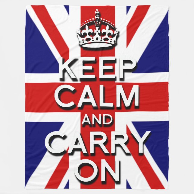 Union Jack keep calm och fortsätt Fleecefilt (Framsidan)