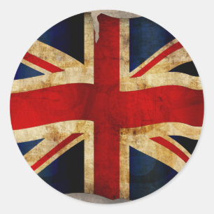 Union Jack Klassisk Rund Klistermärke