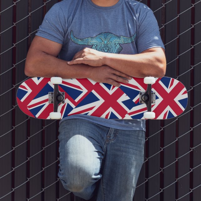 Union Jack-kollage mönster Mini Skateboard Bräda 18,5 Cm (Utomhus 3)