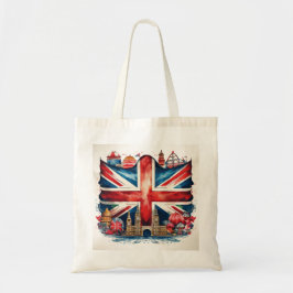 Union Jack Landmarks Tote Bag Tygkasse