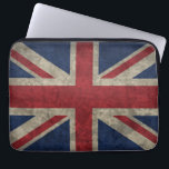 Union Jack laptop sleeve<br><div class="desc">Flagga i Förenade kungariket,  Union Jack,  är här med en vintage grunge utseende. I brittiskt rött,  vitt och blått har det ett rustiskt,  slitet utseende.</div>