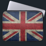 Union Jack laptop sleeve<br><div class="desc">Flagga i Förenade kungariket,  Union Jack,  är här med en vintage grunge utseende. I brittiskt rött,  vitt och blått har det ett rustiskt,  slitet utseende.</div>