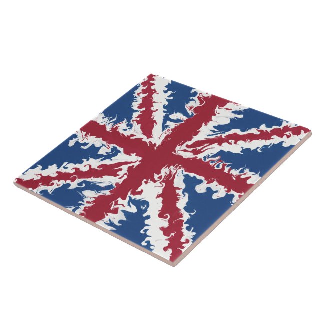Union Jack Liquid Art Craft DIY Kakelplatta (Sidan)
