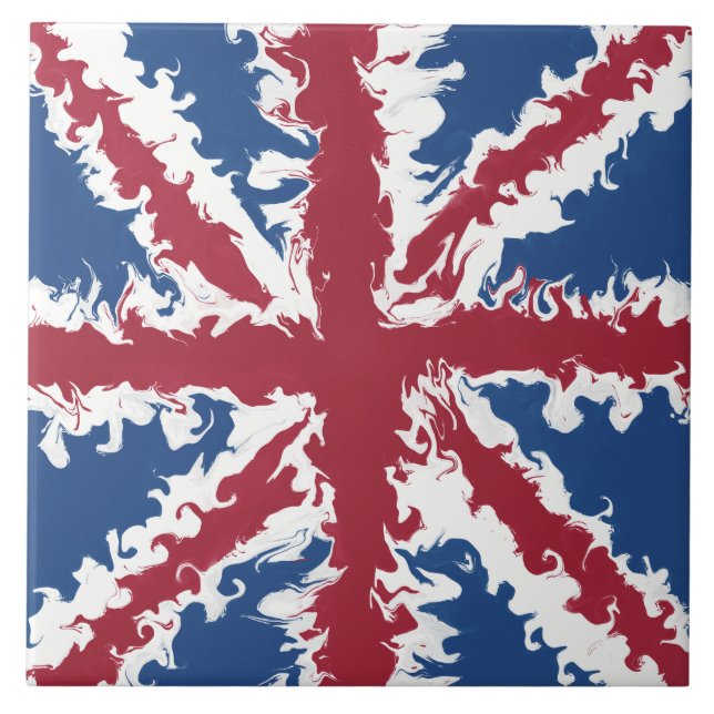 Union Jack Liquid Art Kakelplatta (Framsidan)