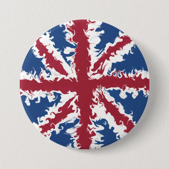 Union Jack Liquid Art Knapp (Framsida)